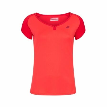 babolat-Play-Cap-Dame-T-shirt-Tomato-Red-Tennis-T-shirt