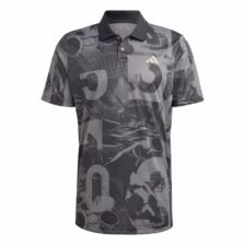 Adidas Club Graphic Polo Shirt Grey Five/Black/Carbon