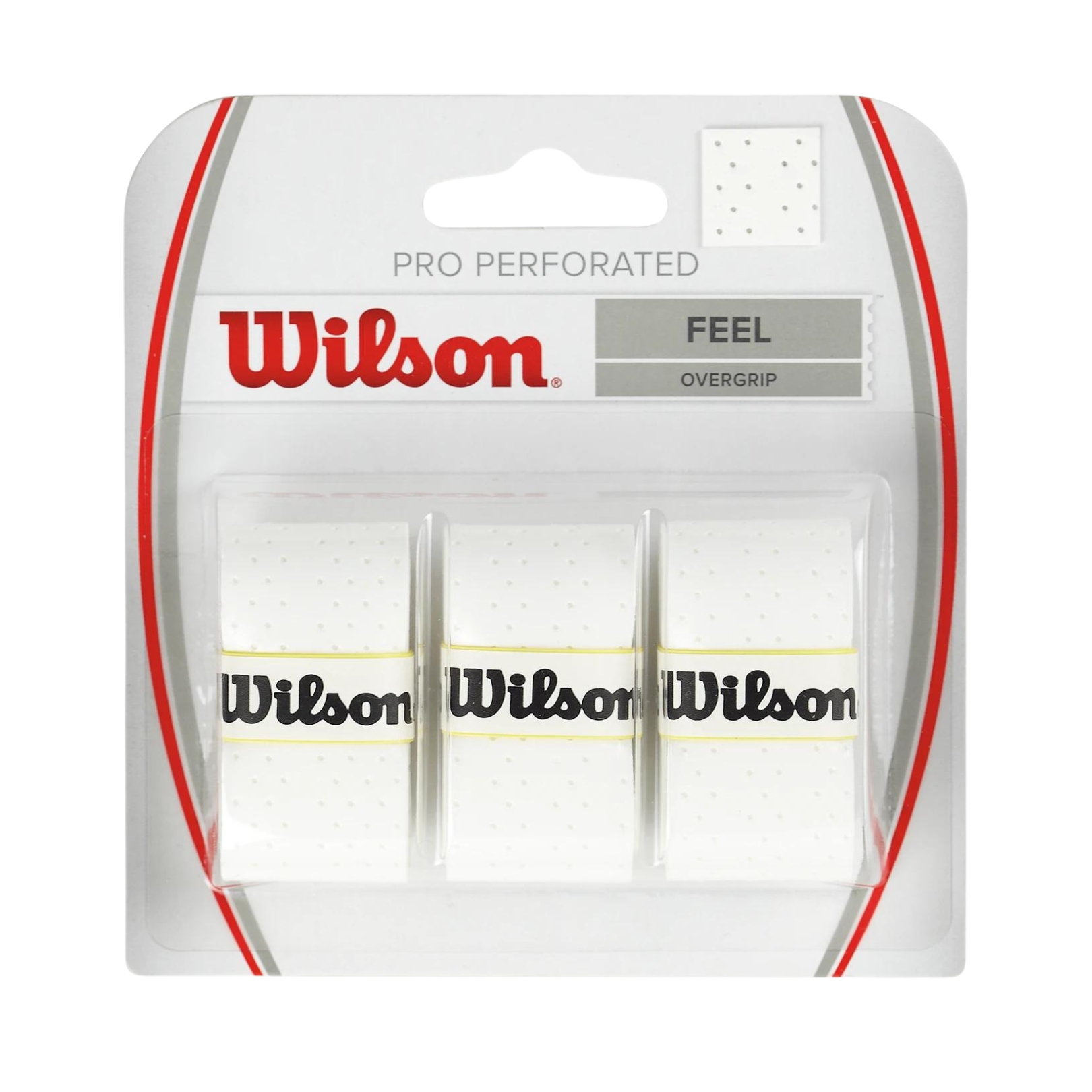 WILSON Pro Overgrip Perforated 3 Pack - White, Green, Pink - Tennis