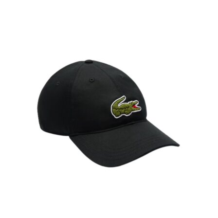 Lacoste Crocodile Badge Cotton Twill Cap Black